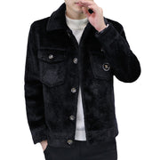 Fleece-lined Thick Men's Trendy Casual Short Coat