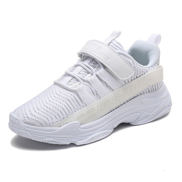 Breathable Mesh Children's White Sneakers