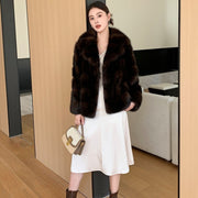 Artificial Fur Purple Sable Thick Warm Jacket