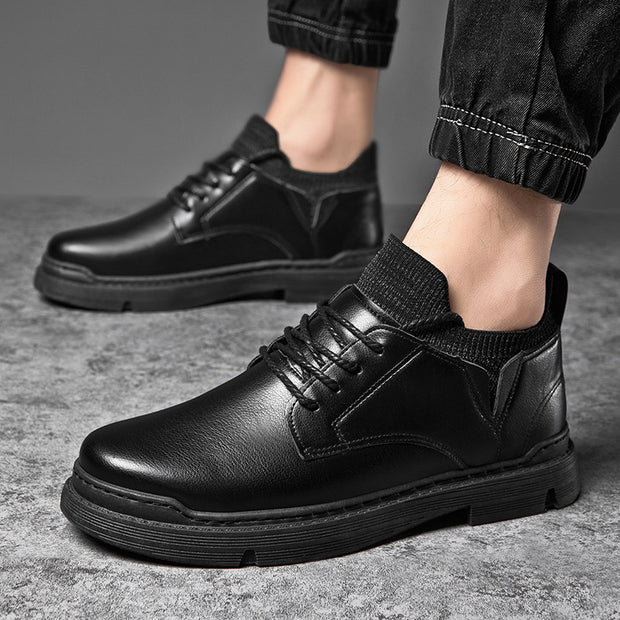 Fashion Round Toe Thick-soled PU Men's Shoes