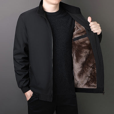 Jacket Winter Fleece-lined Thickened Men's Clothing