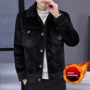 Fleece-lined Thick Men's Trendy Casual Short Coat