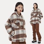 American Street Plaid Stripe Cotton Coat