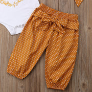 Female Baby Suit Summer Letters Short-sleeved Romper Polka Dots