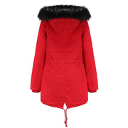 Autumn And Winter Women's Clothing Large Fur Collar Cotton Coat Women's Fleece-lined Thickened Detachable Hat Warm Coat