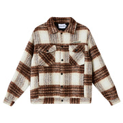 American Street Plaid Stripe Cotton Coat