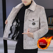 Fleece-lined Thick Men's Trendy Casual Short Coat